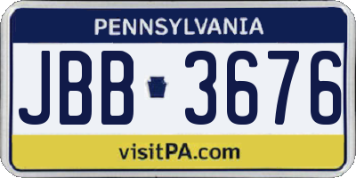 PA license plate JBB3676