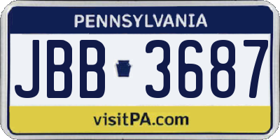 PA license plate JBB3687