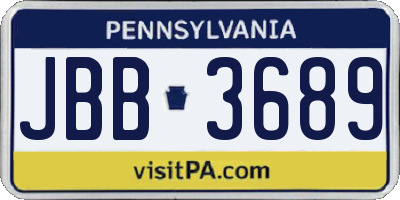 PA license plate JBB3689