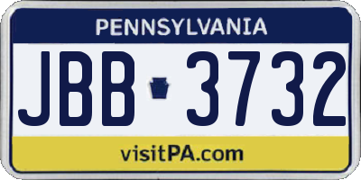 PA license plate JBB3732