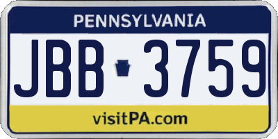 PA license plate JBB3759