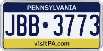 PA license plate JBB3773