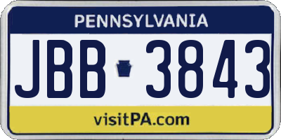 PA license plate JBB3843