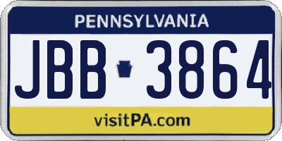 PA license plate JBB3864