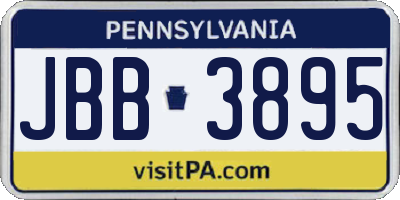 PA license plate JBB3895
