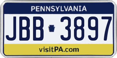 PA license plate JBB3897