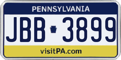 PA license plate JBB3899