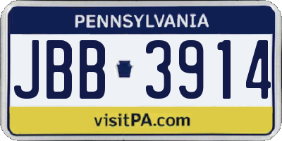 PA license plate JBB3914
