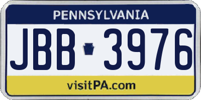PA license plate JBB3976