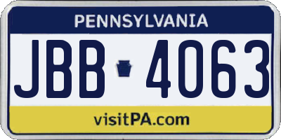 PA license plate JBB4063