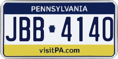 PA license plate JBB4140