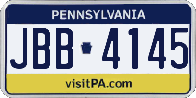 PA license plate JBB4145