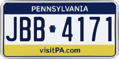 PA license plate JBB4171
