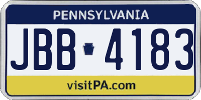 PA license plate JBB4183