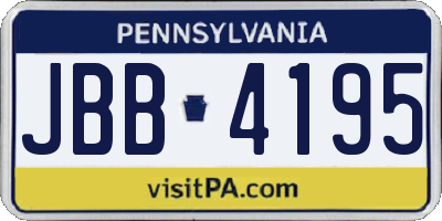 PA license plate JBB4195