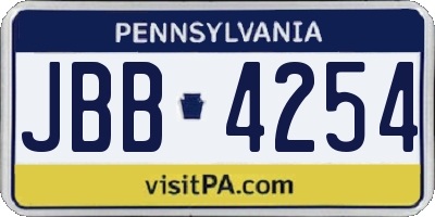 PA license plate JBB4254
