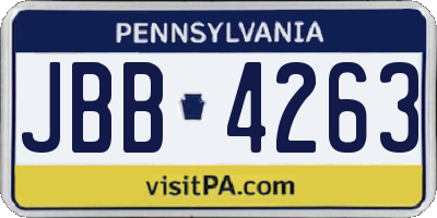 PA license plate JBB4263