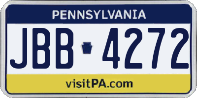 PA license plate JBB4272