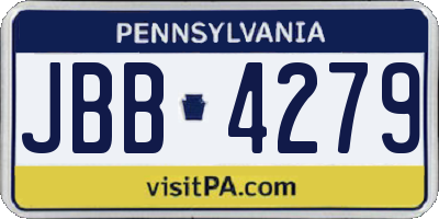 PA license plate JBB4279