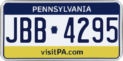 PA license plate JBB4295