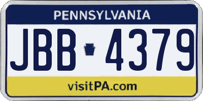 PA license plate JBB4379
