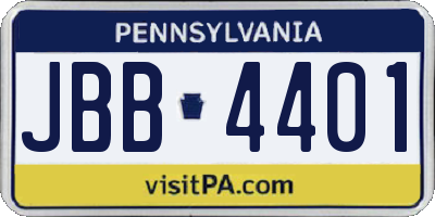 PA license plate JBB4401