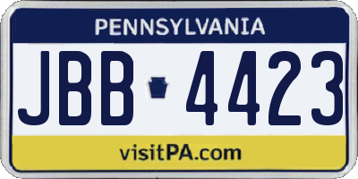 PA license plate JBB4423