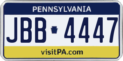 PA license plate JBB4447
