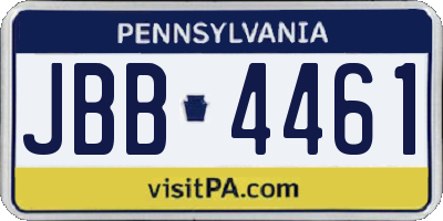 PA license plate JBB4461