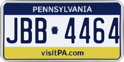 PA license plate JBB4464