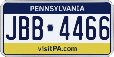 PA license plate JBB4466