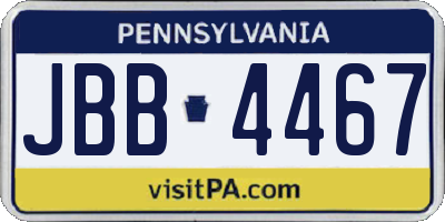 PA license plate JBB4467