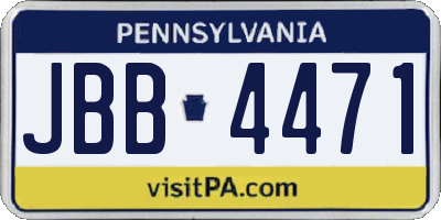 PA license plate JBB4471