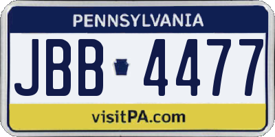 PA license plate JBB4477