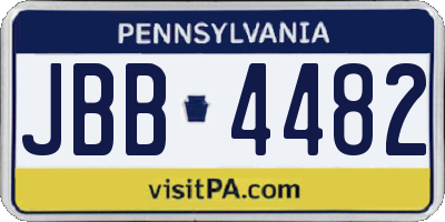 PA license plate JBB4482