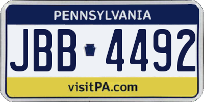 PA license plate JBB4492