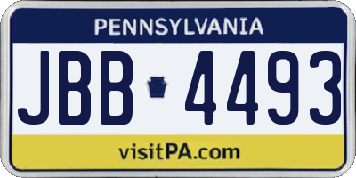 PA license plate JBB4493