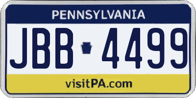 PA license plate JBB4499