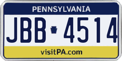 PA license plate JBB4514