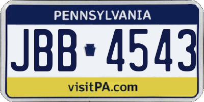 PA license plate JBB4543