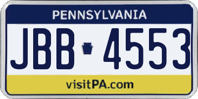 PA license plate JBB4553