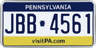 PA license plate JBB4561