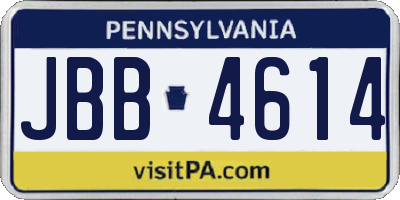PA license plate JBB4614