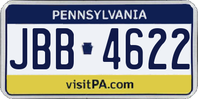 PA license plate JBB4622