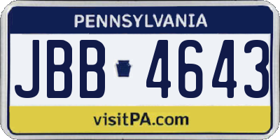 PA license plate JBB4643