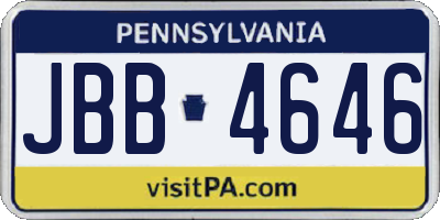 PA license plate JBB4646