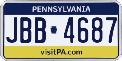 PA license plate JBB4687