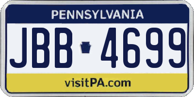 PA license plate JBB4699