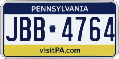 PA license plate JBB4764