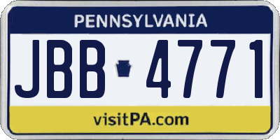 PA license plate JBB4771